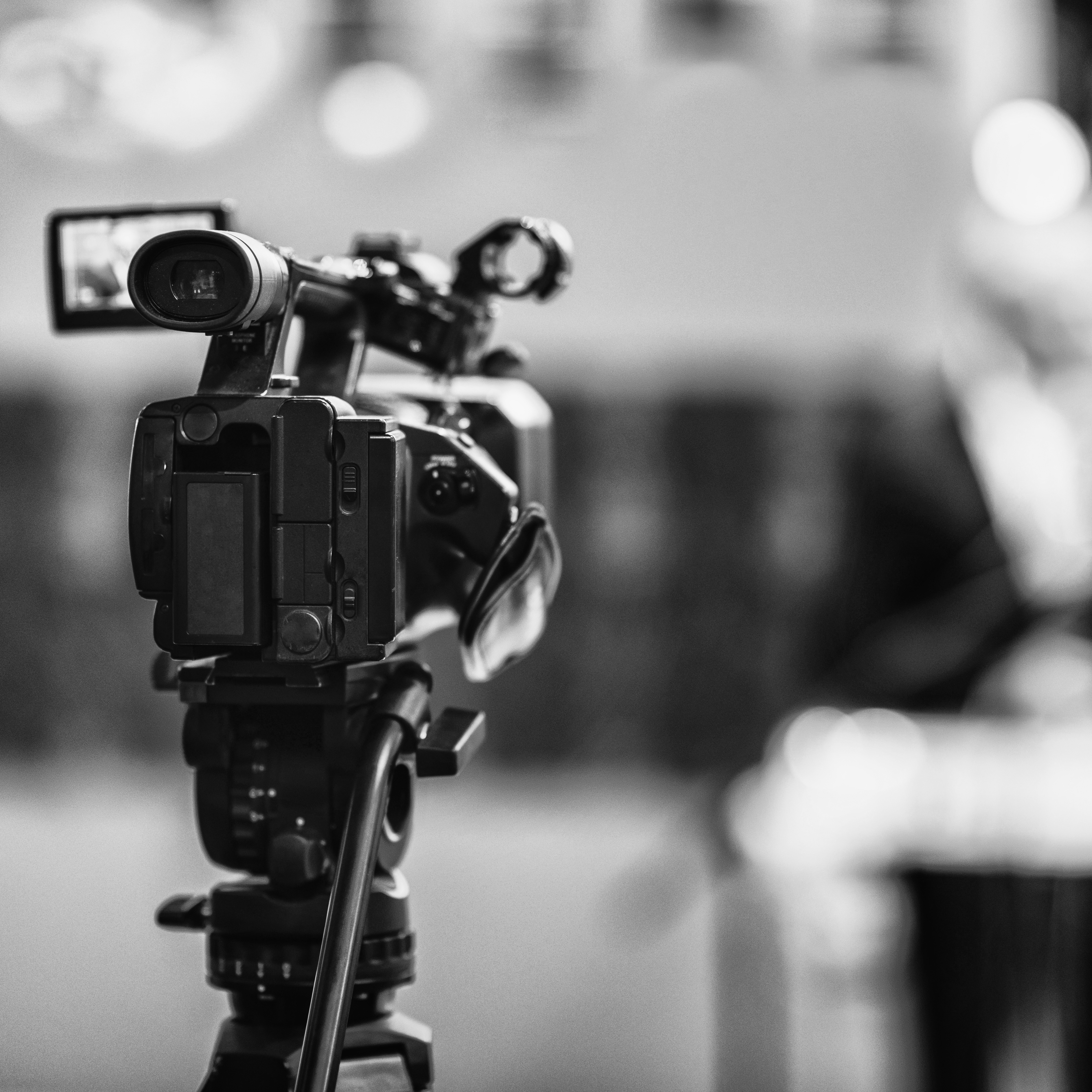 Dettaglio di una videocamera professionale